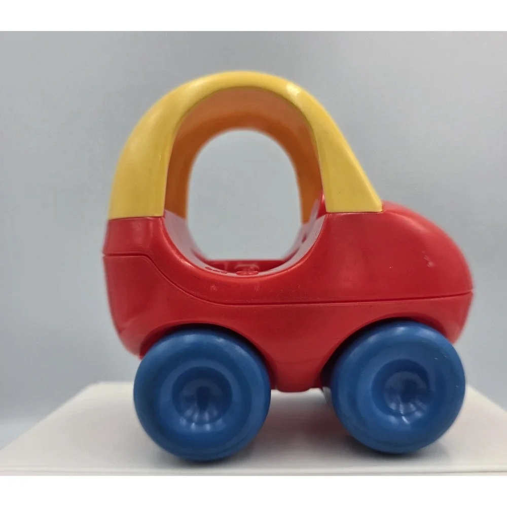 Vtg Little Tikes Little People Mini Toy Car Red Yellow Blue Plastic 4.5
